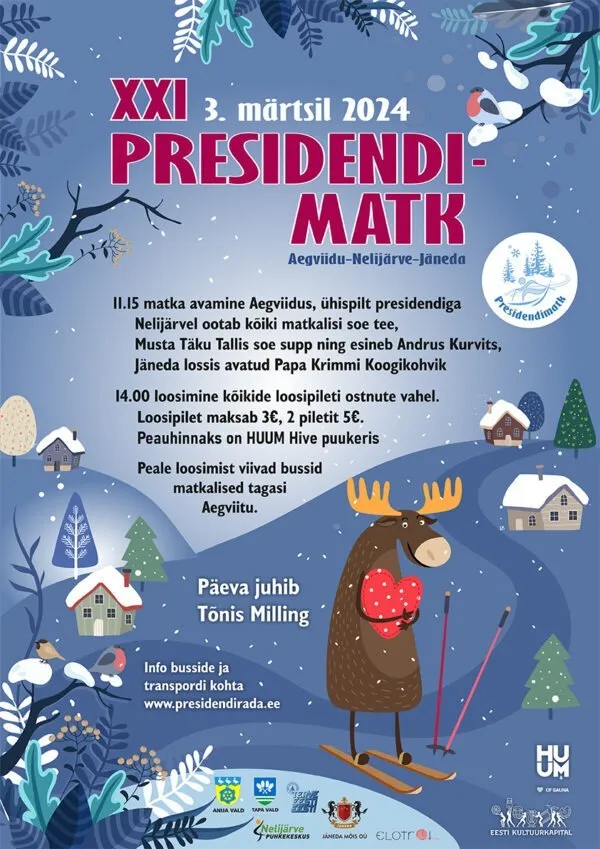 21. Presidendimatk toimub 3.03.2024
The post 21. Presidendimatk 3.03.2024 appeared first on Nelijärve Puhkekeskus.